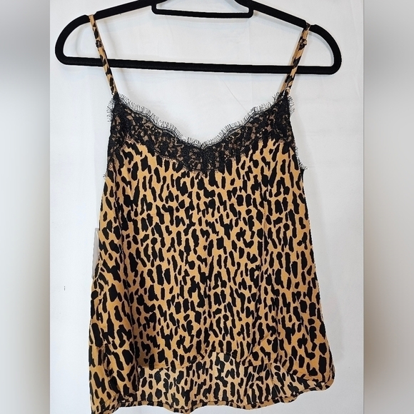 Bp satin lace leopard animal print camisole in size Small black and gold NWT - Picture 7 of 7